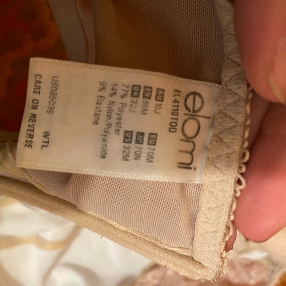Elomi Underwire Bra nude Beige Lace Pale Pink Camo Demi Stretch TShirt Rare - Picture 10 of 11